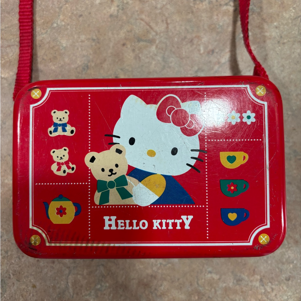 Vintage 1996 Hello Kitty Red And White Tin Box Bag
